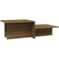 Syfax Mesa de centro madera contrachapada marrón roble 111,5x50x33 cm