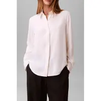 Calvin Klein Crepe Classic Shirt White Greige Talla: S | Blusas Outlet | Mujer | Blanco