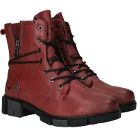 Mustang Botines con cordones rojo sangre