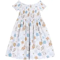 Chicco Vestido azul claro / marrón / blanco