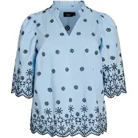Zizzi Blusa 'Eviola' azul claro / azul oscuro