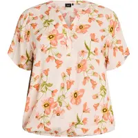 Zizzi Blusa 'VBella' beige claro / oliva / naranja claro