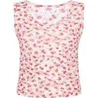 Mymo Top rojo oscuro / blanco