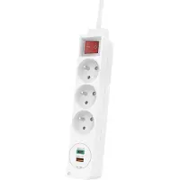Hama 44133757, cable de extensión de 3 salidas, con 2 puertos USB C/A, longitud de 1,5 metros