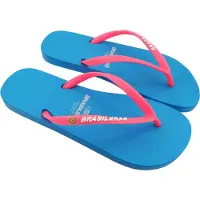 Brasileras Sandalias de dedo 'Neon' azul claro / rosa / blanco