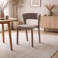 Zesso Silla de comedor estilo Japandi "Ghent" de Milton & Oldbrook, color taupe