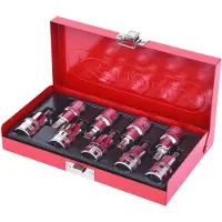 Ks Tools 918.1385, Juego de vasos, 1/2", métricos, 9 piezas, T20, T25, T27, T30, T40, T45, T50, T55, T60, acero cromo vanadio