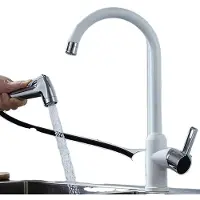 OEM Grifo de cocina, manguera flexible extraíble, diseño de montaje en pared, modelo 04027WH