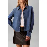 Calvin Klein Cropped Ls Shirt Indigo Hastings Talla: S | Camisas Outlet | Mujer | Azul