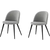 Venture Home Sillón , tapizado en terciopelo, color gris, pack de 2 unidades