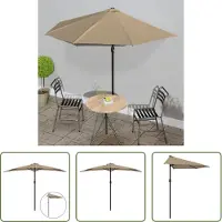 The Living Store Toldo para balcón "Living Store" con mástil de aluminio, color taupe, 300x155 cm, forma semicircular