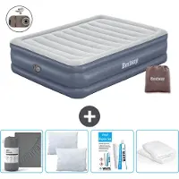 Bestway Colchón hinchable - Para 2 personas - 152 x 203 x 51 cm - Gris - Incluye accesorios