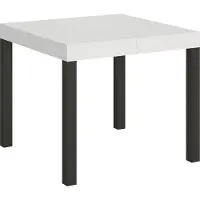 Itamoby Mesa extensible de 90x90/246 cm, estructura "Everyday" en blanco, roble gris y antracita