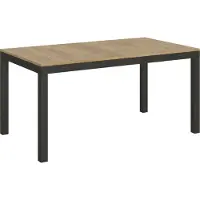 Itamoby Mesa extensible de 90x160/420 cm, modelo Everyday Evolution, con tablero de roble natural y estructura en color antracita