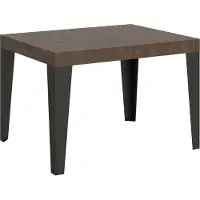 Itamoby Mesa extensible de 70x110/194 cm con estructura en color nogal "Flame" y patas en color antracita