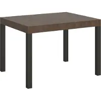 Itamoby Mesa extensible de 80x120/204 cm, estructura en color nogal y detalles en gris antracita