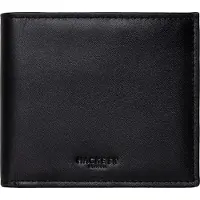 Hackett para hombre. HM4100062 Billetera plegable de piel con logo en relieve negra (OSFA), Negro, Clásico, outlet 202