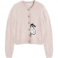 Chinti & Parker Cárdigan 'Sneeky Snoopy' rosa moteado / negro / blanco