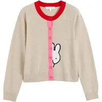 Chinti & Parker Cárdigan 'Miffy Peek' beige / rosa / rojo / blanco