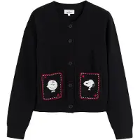 Chinti & Parker Cárdigan 'Snoopy & Charlie Brown' rojo / negro / blanco