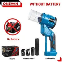 StarTech.com Soplador y aspiradora 2 en 1 - Soplador y aspiradora de hojas y polvo de uso manual - Motor sin escobillas - 38.000 RPM - Sin cable - Compatible con el sistema de baterías de 18V - Sin batería