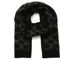 Coach Chal 'JUMBO SIGNATURE C SCARF' beige oscuro / negro