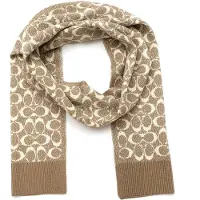 Coach Chal 'METALLIC SIGNATURE C SCARF' beige / blanco