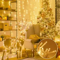Lapamax Guirnalda de luces LED de 50 metros, con 400 luces de color blanco cálido, 8 modos de iluminación. Ideal para decorar árboles de Navidad, fiestas de Halloween, jardines y otros eventos