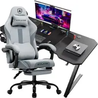 StarTech.com Conjunto de escritorio y silla para gaming: Escritorio Z12 + Silla GT905. Diseño ergonómico, materiales de cuero y fibra de carbono, diseño minimalista, color lila oscuro