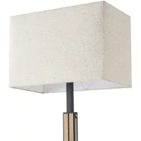 Quitani Lámpara de pie LED Lisene, roble/negro/natural, 162 cm, atenuable.
