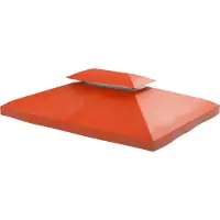 Youjia Cubierta de repuesto, tipo pabellón, de 3x4 metros, para pabellón metálico, toldo para jardín, carpa para fiestas o toldo para jardín, fabricada en poliéster de color rojo óxido