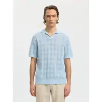 Selected Mangas Cortas Camiseta De Polo De Punto Hombres Azul XXL