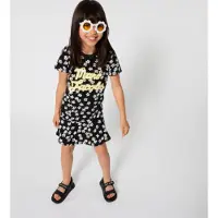 Marc Jacobs para niña. W60861 Vestido camiseta negro (8Y= 126cm), Casual, Algodón, Manga corta, moda infantil, outlet 2026.