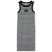 Michael Kors para niña. R30640 Vestido larga a rayas marino (14Y= 156cm), Azul, Casual, Algodón, Sin mangas / Tirantes, moda infantil, Micha