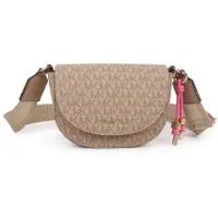 Michael Kors para niña. R30632 Bandolera media luna beige (OSFA), Casual, Poliuretano, moda infantil, outlet 2026.