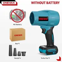 StarTech.com Soplador de hojas y nieve - Soplador turbo a batería - 3500 W - Motor sin escobillas - 350 m/s - 3 velocidades - Sin batería - Compatible con baterías de 18 V