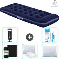 Bestway Colchón inflable - Para 1 persona - 76 x 185 x 28 cm - Azul - Incluye accesorios