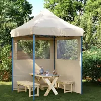 Prolenta Maison Exclusive: Tienda de campaña plegable tipo pop-up para fiestas, con 2 paneles laterales, color beige
