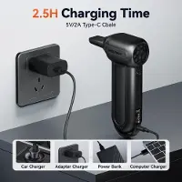 StarTech.com Soplador de aire comprimido eléctrico - DF100 - Inalámbrico - Recargable - Batería incluida - Portátil, ideal para coche, hogar y PC - Color negro