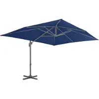 vidaXL Parasol para jardín con mástil de aluminio, 4x3 metros, color azul celeste