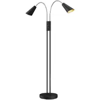 LUCANDE Lámpara de pie Medira de , negra, 2 luces, ajustable, GU10
