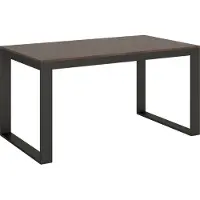 Itamoby Mesa extensible de 90x160/420 cm, modelo Tecno Evolution, estructura en color nogal y tablero en color antracita