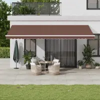 Prolenta Maison Exclusive: Toldo eléctrico con iluminación LED y sensor, de 6 x 3 metros, color marrón