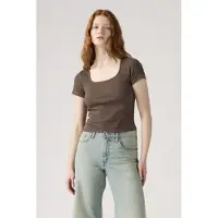 Levi's Essential Square Neck Tee Brown Talla: S | Camisetas de Seda Outlet | Mujer | Marrón