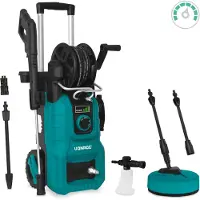 Vonroc Hidrolimpiadora V24-3 - 2400W – 180 bar – regulador de presión | Incl. limpiador de patios, pulverizador de espuma y accesorios