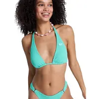 Roxy - Women's Sunshine Tiki Tri Elongat - Parte superior de bikini size L, turquesa