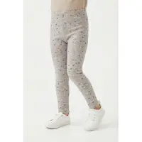 Happy girls Leggings gris moteado / lila / rosa