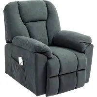 Moonbite : Sillón eléctrico para televisión con masaje y calefacción, reclinable hasta 135°, reposapiés extensible, acolchado de 20 cm, puerto USB, mando a distancia, color gris oscuro
