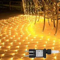 Lapamax Cadena de luces LED de 6x4 metros para interior, red de luces blanco cálido de 31V, iluminación navideña con 8 modos y temporizador, decoración LED para Navidad, jardín, balcón o árbol