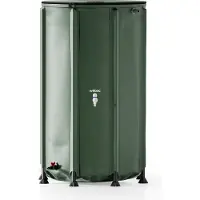 Wiltec , tanque plegable para recoger agua de lluvia de 500 litros con tapa, fabricado en PVC de 620 g/m², depósito de agua de lluvia con grifo, depósito de agua para jardín con conexión para manguera